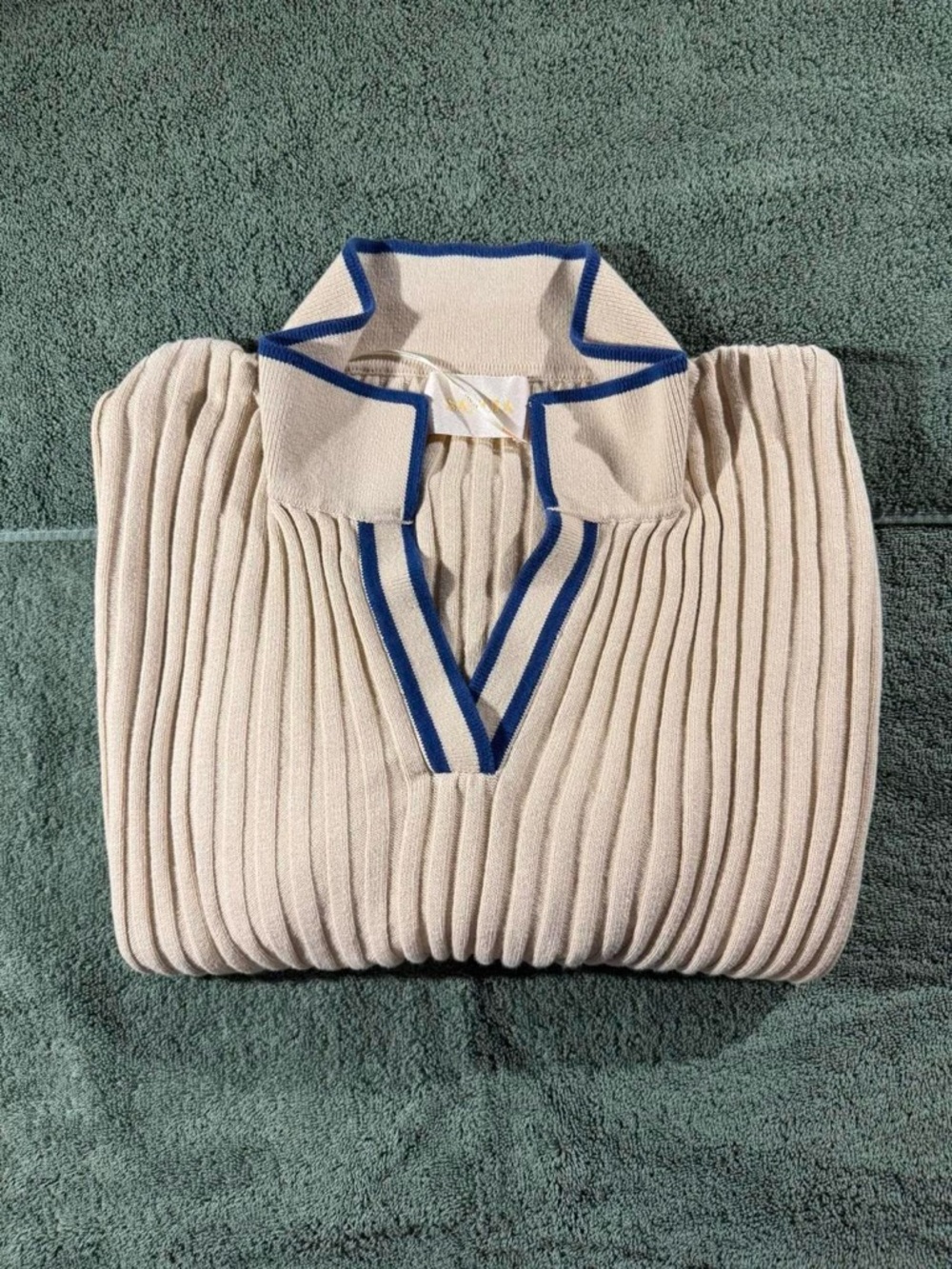 Sancia ‘the Atalie’ White Knit Top Sweater Preppy Knit Fisherman Size L - Picture 2 of 7